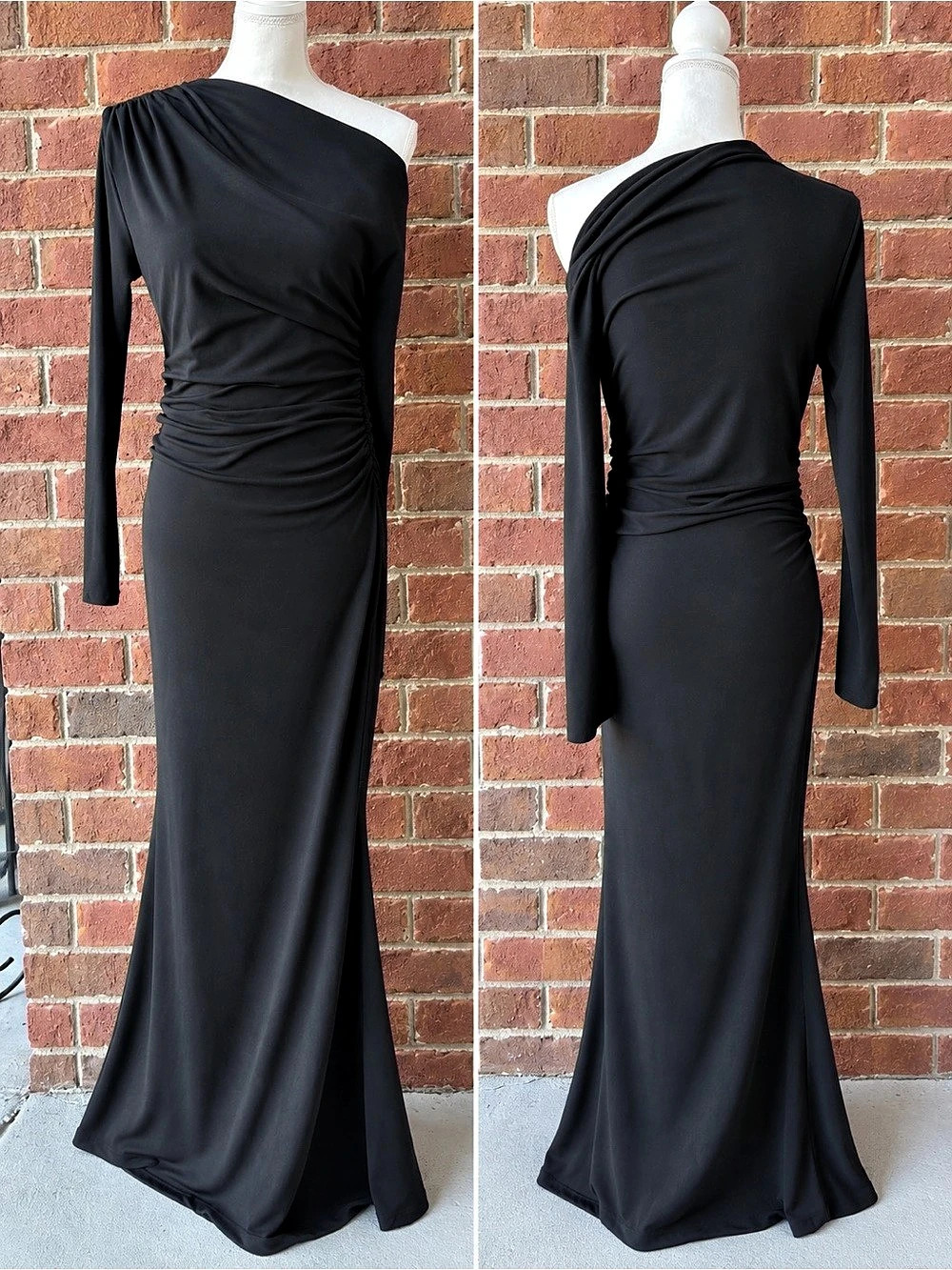 Black One Shoulder Maxi Dress